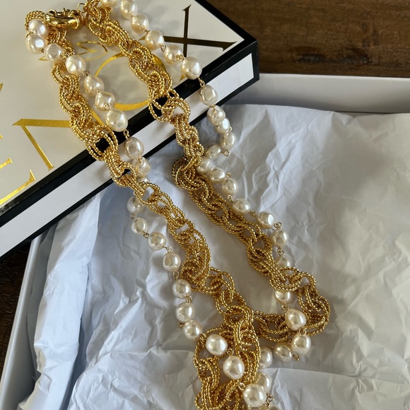 NEW Lenox Gold Chain and Pearl Necklace - Picture 6 of 7